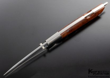 Joe Kious Custom Knife Skull Crusher Thuya Burl Wood Lockback - Image 4