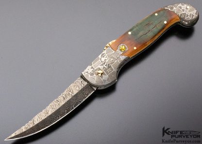 Joe Kious Custom Knives Robert Eggerling Mosaic Damascus Lockback Automatic