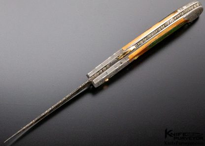 Joe Kious Custom Knives Robert Eggerling Mosaic Damascus Lockback Automatic - Image 6