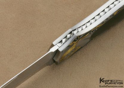 Joe Kious Custom Knives Brian Hochstrat Engraved Black Edwards Jade Interframe Lockback Dagger - Image 7
