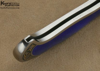 Joe Kious Custom Knife Lapis Lazuli Interframe Lockback Engraved by Christy George - Image 8