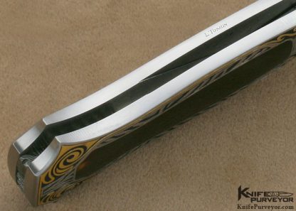 Joe Kious Custom Knife Lisa Tomlin Engraved Exotic Material Trapdoor Release Lockback - Image 12