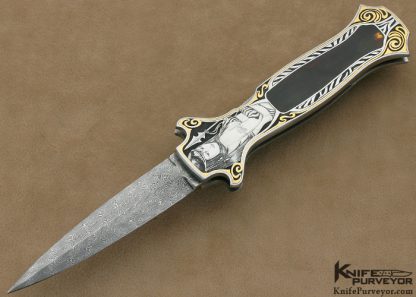 Joe Kious Custom Knife Lisa Tomlin Engraved Exotic Material Trapdoor Release Lockback
