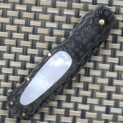 Joe Kious Custom Knife Miniature Automatic with Mother of Pearl Inlays - Image 2