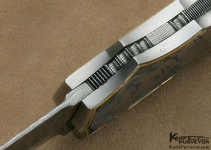 Joe Kious Custom Knife Mother of Pearl Interframe Dagger Engraved by Jon Robyn - Image 9