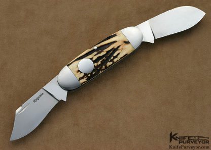 Joe Knipstein Custom Knives 2 Blade Stag Elephant Toe Slip Joint