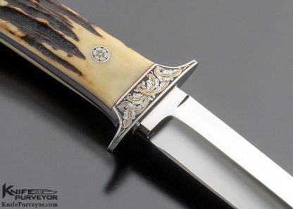 Thad Buchanan Custom Knife Engraved by Joe Mason Loveless Style Stag Dixon Fighter - Image 4