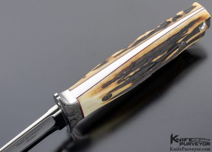 Thad Buchanan Custom Knife Engraved by Joe Mason Loveless Style Stag Dixon Fighter - Image 5