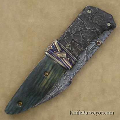 Joe Olson Custom Knife Sole Authorship Damascus & Mammoth Ivory Double Action Automatic - Image 3