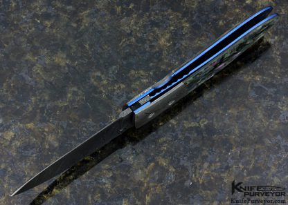 Joe Pardue Custom Knife Abalone and Damascus Linerlock - Image 5