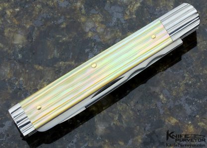 Joel Chamblin Custom Knife Fluted Pearl Doctors Knife Slip Joint - Image 3