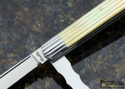 Joel Chamblin Custom Knife Fluted Pearl Doctors Knife Slip Joint - Image 2