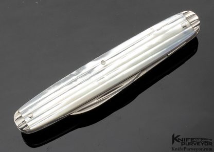 Joel Chamblin Custom Knife Fluted Mother of Pearl Two Blade Slipjoint - Image 3