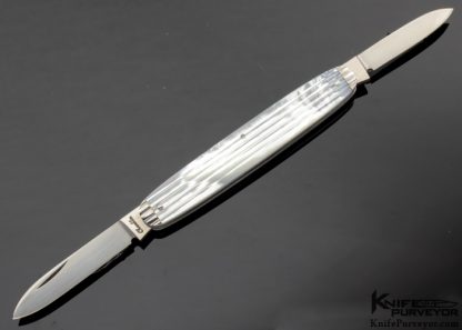 Joel Chamblin Custom Knife Fluted Mother of Pearl Two Blade Slipjoint