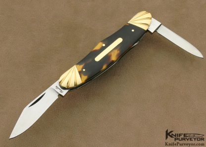Joel Chamblin Custom Knife Exotic Material & 14Kt Gold Swell Center Congress Slip Joint