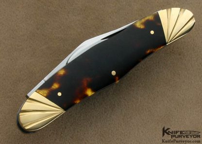 Joel Chamblin Custom Knife Exotic Material & 14Kt Gold Swell Center Congress Slip Joint - Image 4