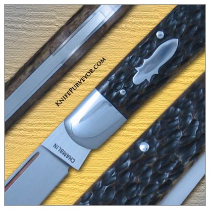 Joel Chamblin's Custom Knife: Brown Jigged Bone Lockback Folder - Image 2
