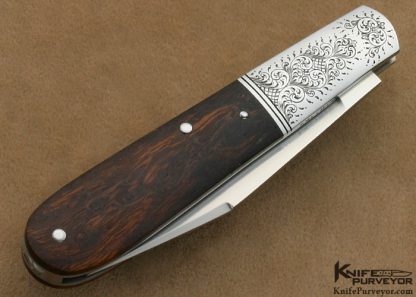 Joel Chamblin Custom Knife Simon Lytton Engraved Desert Ironwood Barlow Pattern Slip Joint - Image 3