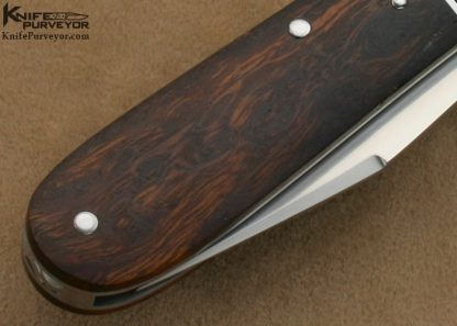 Joel Chamblin Custom Knife Simon Lytton Engraved Desert Ironwood Barlow Pattern Slip Joint - Image 4