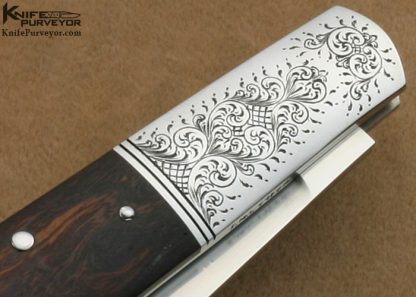 Joel Chamblin Custom Knife Simon Lytton Engraved Desert Ironwood Barlow Pattern Slip Joint - Image 5