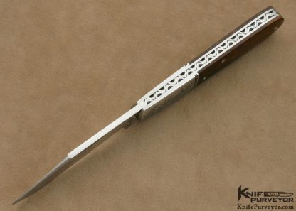 Joel Chamblin Custom Knife Simon Lytton Engraved Desert Ironwood Barlow Pattern Slip Joint - Image 6