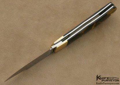 Joel Chamblin Custom Knife Exotic Material & 14Kt Gold Lockback Bullet - Image 5