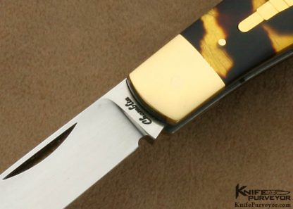 Joel Chamblin Custom Knife Exotic Material & 14Kt Gold Lockback Bullet - Image 2