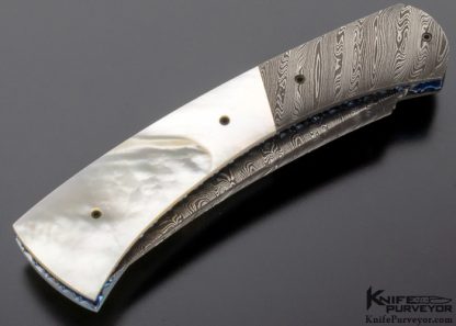 John Etzler Custom Knife Pearl and Damascus Linerlock - Image 6