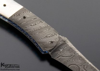 John Etzler Custom Knife Pearl and Damascus Linerlock - Image 5