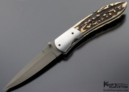 John Etzler Custom Knife Sambar Stag Linerlock 9191