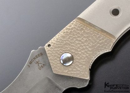 Jonathan McNees Custom Knife"Baby Bolt" Stippled Titanium - Image 2