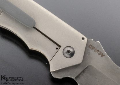 Jonathan McNees Custom Knife"Baby Bolt" Stippled Titanium - Image 4