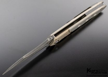 Jonathan McNees Custom Knife"Baby Bolt" Stippled Titanium - Image 6