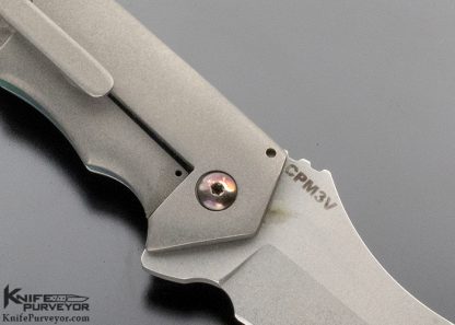 Jonathan McNees Custom Knife "Baby Bolt" Carved Titanium - Image 4