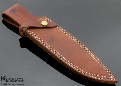 John Nelson Cooper Custom Knife Clip Point Bowie with Maroon Canvas Micarta and Brass Fittings - Image 7