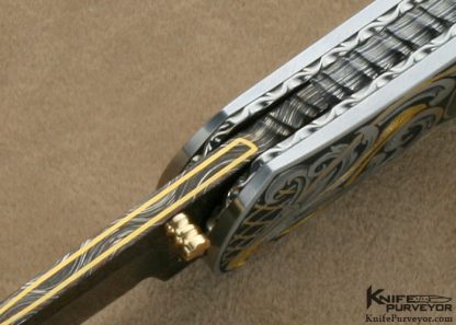 John W. Smith Custom Knife Black Lip Tahitian Pearl Shell Interframe Liner Lock - Image 7