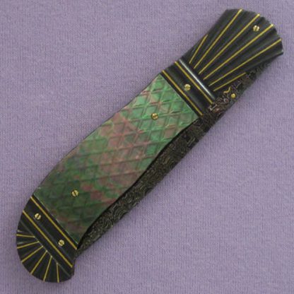 John W. Smith Custom Knife 2007 AKI Blacklip Pearl Folding Fighter - Image 3