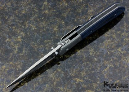 John W. Smith Custom Knife RC-1 Blue & Black G10 Linerlock - Image 4