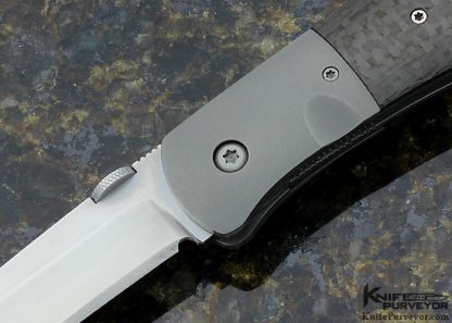 John W. Smith Custom Knife Carbon Fiber & Titanium Wharncliffe Linerlock - Image 2
