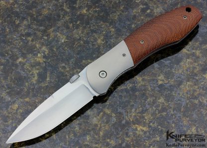 John W. Smith Custom Knife Canvas Micarta & Titanium RG-1 Linerlock