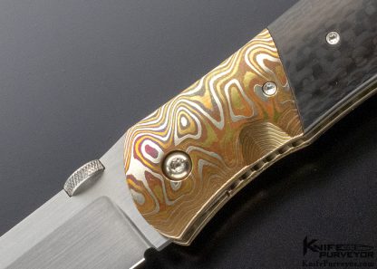 John W. Smith Custom Knife SD-2 Mokume and Carbon Fiber Liner Lock - Image 2