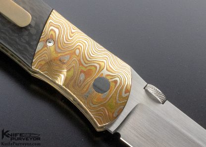 John W. Smith Custom Knife SD-2 Mokume and Carbon Fiber Liner Lock - Image 4