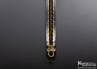 John W Smith Custom Knife Backlip Pearl Interframe Linerlock Dagger Sole Authorship Engraved with 24kt. Gold - Image 8
