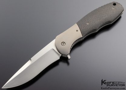 John W. Smith Custom Knife Titanium and Lightning Strike Carbon Fiber F5 Flipper 9080