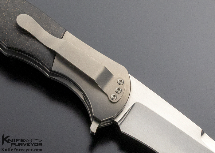John W. Smith Custom Knife Titanium and Lightning Strike Carbon Fiber F5 Flipper - Image 4