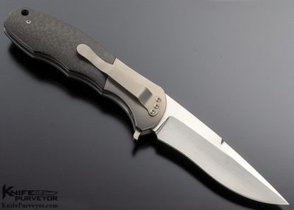 John W. Smith Custom Knife Titanium and Lightning Strike Carbon Fiber F5 Flipper - Image 3