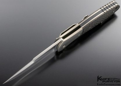 John W. Smith Custom Knife Titanium and Lightning Strike Carbon Fiber F5 Flipper - Image 6