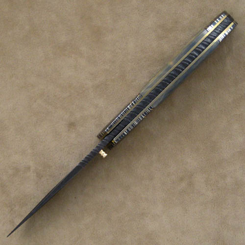 John W. Smith Custom Knife Fluted Sole Authorshp Damascus Linerlock - Image 4