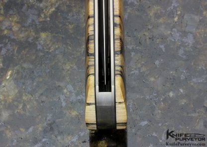 John Young Custom Knife and Bill Ankrom Collaboration with Spalted Hackberry Scales Chute Blade Linerlock Folder - Image 7