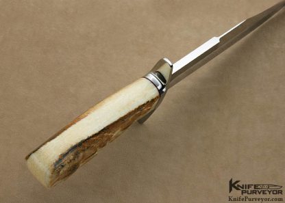 John Young Custom Knife One of A Kind Bowie with Hand Carved Fossilized Walrus Ivory - Image 6